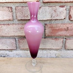 Vintage Purple Ombre Glass Vase Home Decor